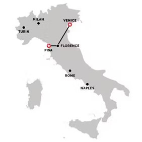 Tuscany Gay Tour Map