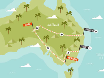 Australia gay tour map