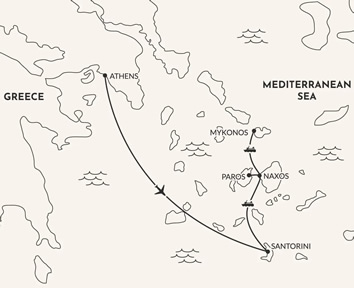 Greece Gay tour map