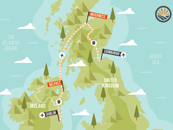 Ireland & Scotland gay tour map