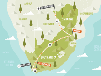 South Africa gay tour map