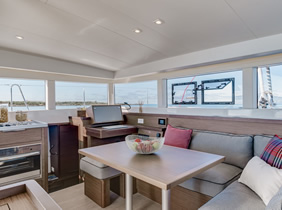 Lagoon catamaran kitchen view