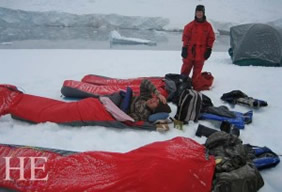 Antarctica camping on the ice