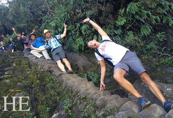 Gay Peru Inca Trail - Huayna Picchu stairs