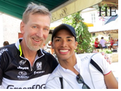 France gay cyclists at cafe