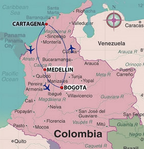 Colombia gay tour map