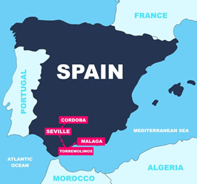 Andalucia gay tour map