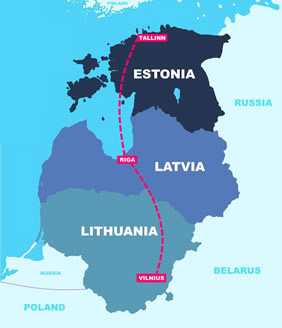 Baltic States gay tour map