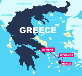 Greece gay tour map