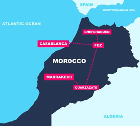 Morocco gay tour map