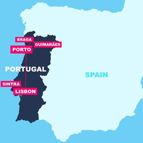Portugal gay tour map