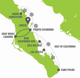 Sea of Cortez Mexico Gay Cruise Map