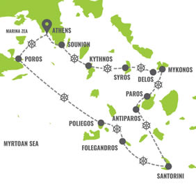 Greek Islands Gay Cruise Map