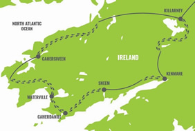 Ireland Gay Hiking Tour Map