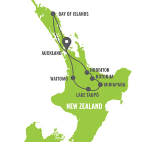 North New Zealand Gay Tour Map