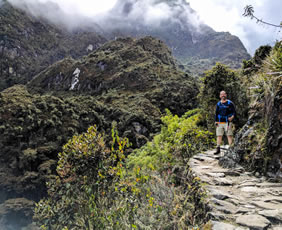 Hiking scenic Inca Trail