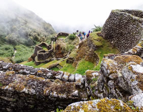 Inca trail ruins