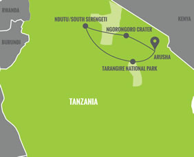 Tanzania gay safari tour map