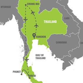 Thailand New Year Gay Tour Map