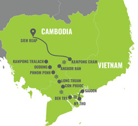Vietnam & Cambodia Gay Cruise Map