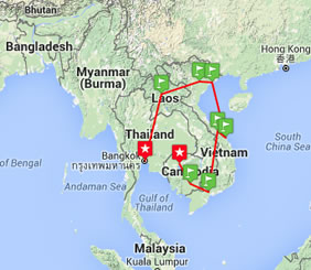 Southeast Asia gay tour map