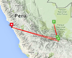 Peru gay tour map
