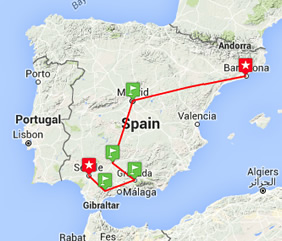 Spain gay tour map