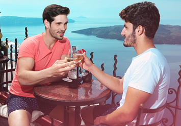 Greece gay couple holidays