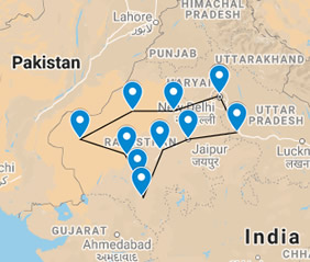 Rajasthan India gay tour map