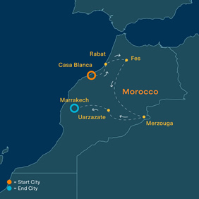 Morocco luxury gay tour map