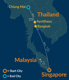Southeast Asia gay tour map