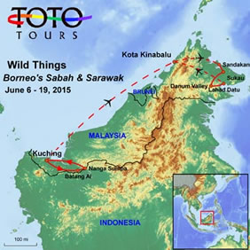 Borneo Gay Tour Map