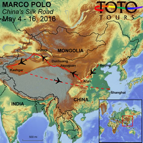 China's Silk Road Gay Tour Map