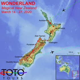 New Zealand Gay Tour Map