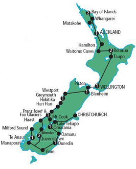 New Zealand Gay Tour Map